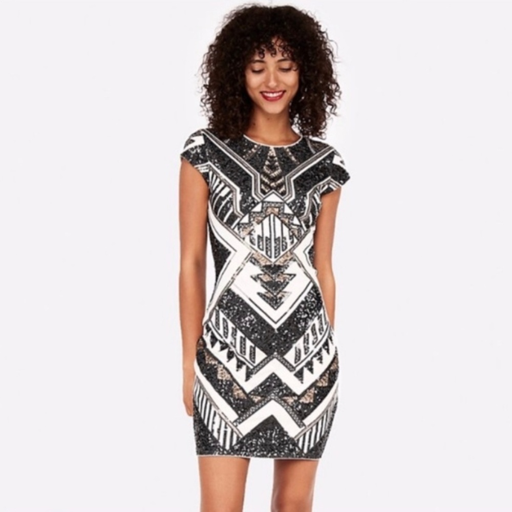 Express Bodycon Sequin Mini Dress